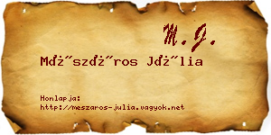 Mészáros Júlia névjegykártya